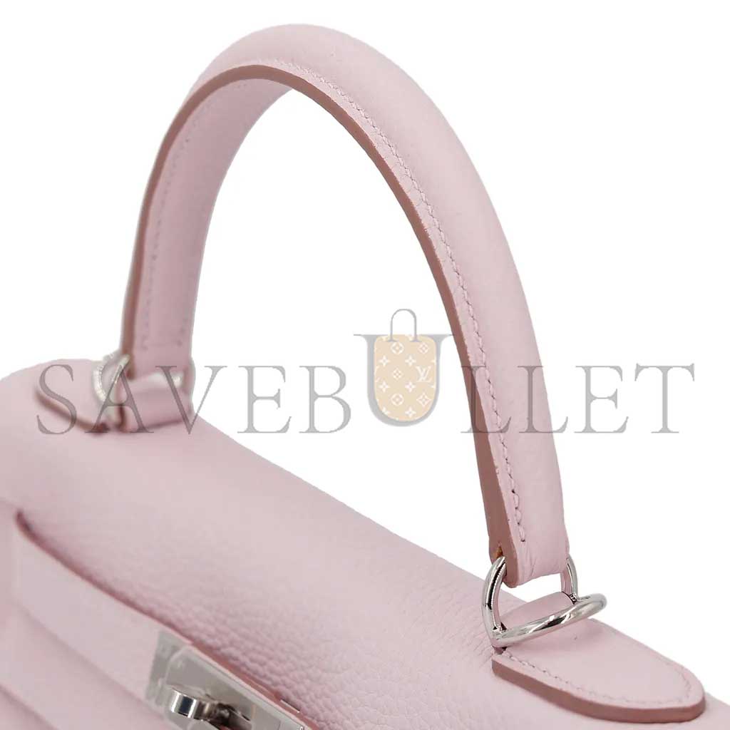 HERMÈS MASTER KELLY 25 TOGO FANTASY PURPLE SILVER BUCKLE (25*17*7cm)